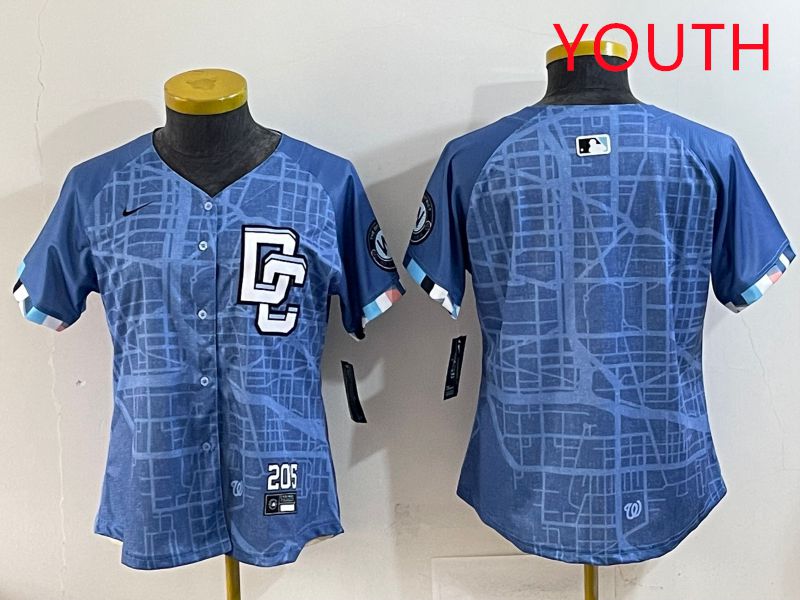 Youth Washington Nationals Blank Blue Joint Name 2025 Nike MLB Jersey style 1